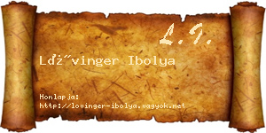 Lővinger Ibolya névjegykártya